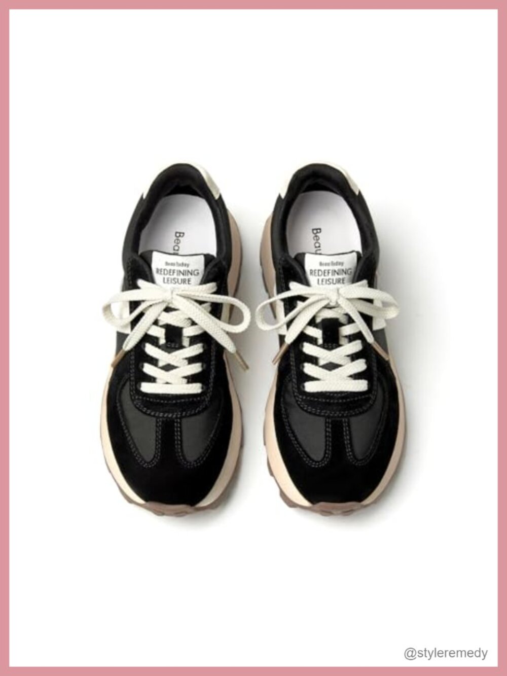 Women's Fashion Sneakers Retro Chunky Leather Casual Tennis Shoes Non-Slip